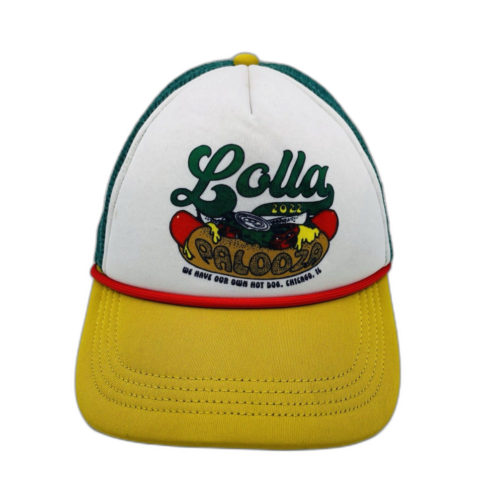 Lollapalooza 2022 Chicago IL Trucker Hat Cap Foam Snapback Hot Dog
